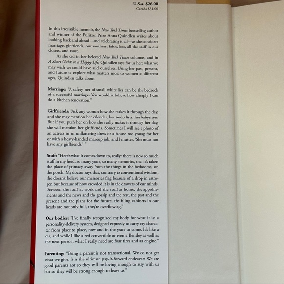 🟢 Lots of Candles, Plenty of Cake by Anna Quindlen | Memoir | Hardcover Book - Picture 4 of 6